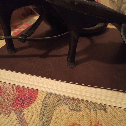 Black leather sandals size 39 used