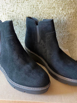 Clarks Airabell Zip women's leather suede ankle boots black EU 38