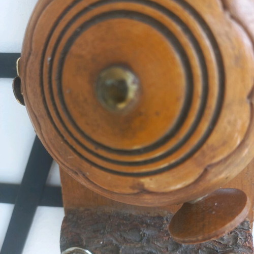Handmade wooden wall flask folk art & decorative turtle with eyes