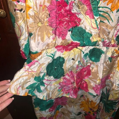 Floral midi dress vintage like new, size 42, multicolor