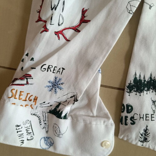 Zara white men's shirt with Christmas design like new, size M