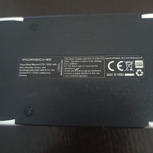 Power Bank Porsche Mission E (Taycan) used, 9000 mAh with LED lights