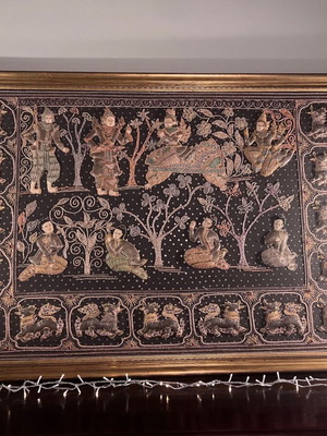 Kalaga Handcrafted Textile Painting Like New, Myanmar Art