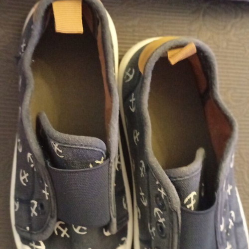 Blue canvas shoes with white anchors size 29 like new