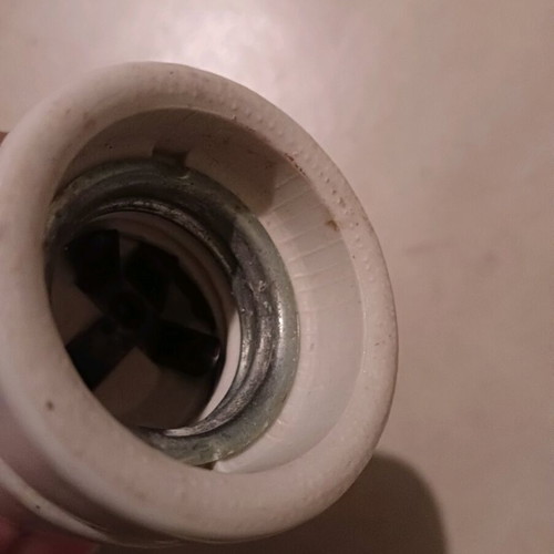 Porcelain light socket used, white