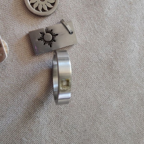 Men's jewelry lot of six items used, silver and stainless steel