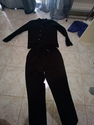 Σετ πουκάμισο και παντελόνι chinos Zara καινούργιο, μαύρο, μέγεθος M