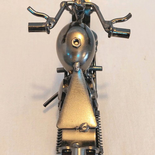Metal sculpture motorcycle new 17 x 10 cm