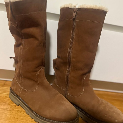 Zara kids boots used brown tan with fur lining size 36