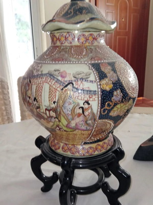 Satsuma vase handmade used without base 23×36