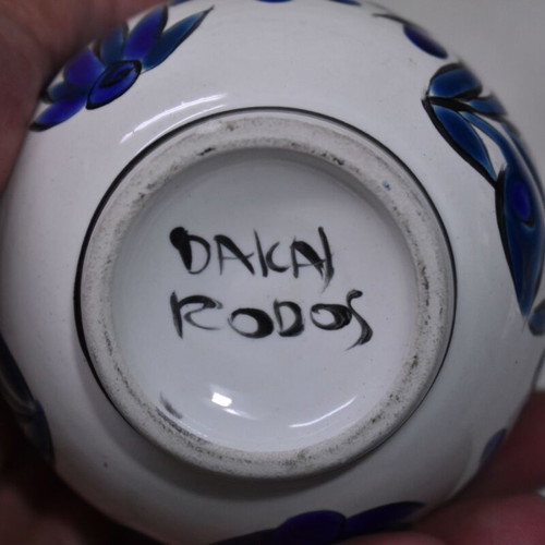Handmade ceramic vase from Rhodes used with blue decoration