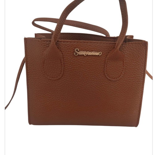 Handbag and crossbody bag new brown with zipper