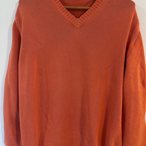 Trussardi cotton sweater, orange, size L