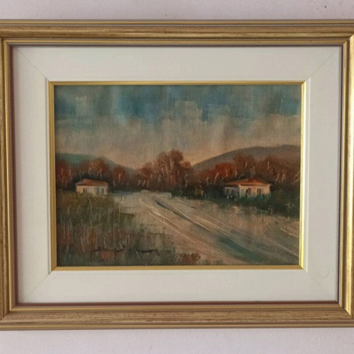 Painting signed in frame 35x30 cm used
