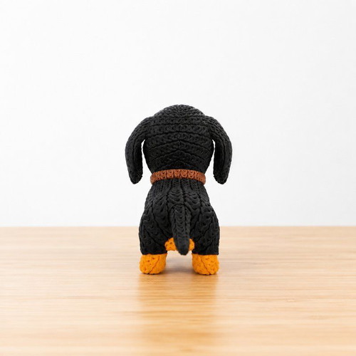 Dachshund crochet-style 3D printed figure