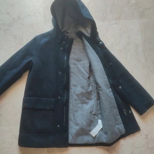 Zara Boys Montgomery Coat with Hood size 8, like new, blue