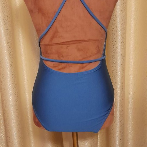 Shiny one-piece swimsuit size S like new, blue