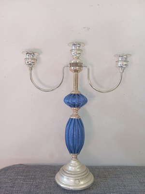 Vintage τριπλό κηροπήγιο μεταχειρισμένο, 33x27 εκατοστά