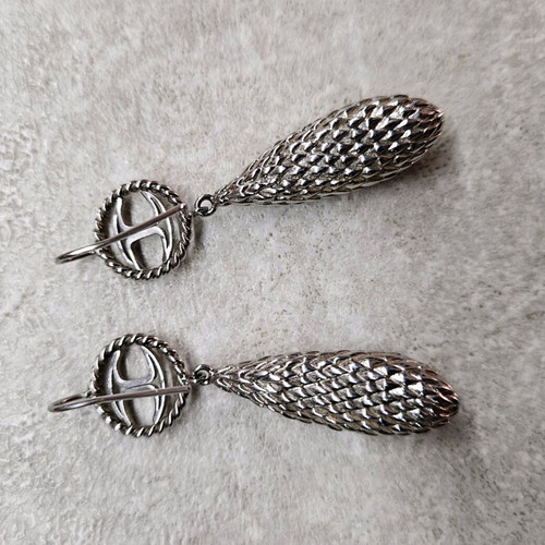 Just Cavalli hanging women's earrings with crystal like new, silver