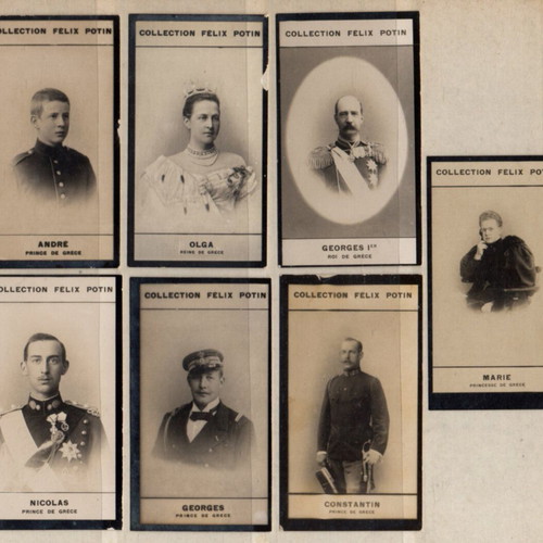 Royal family photos used, pack of 7 small vintage Felix collection