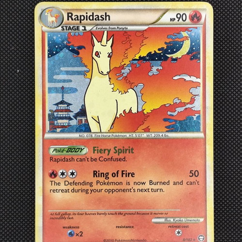 Pokemon Rapidash 8/102 Holo card used, EX condition