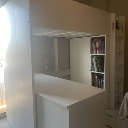 IKEA SMASTAD Loft Bed 90x200 with Desk, Bookshelf and Mattress like new