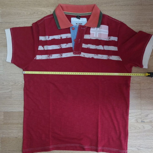 Napapijri Men's Short Sleeve Polo Medium like new, red