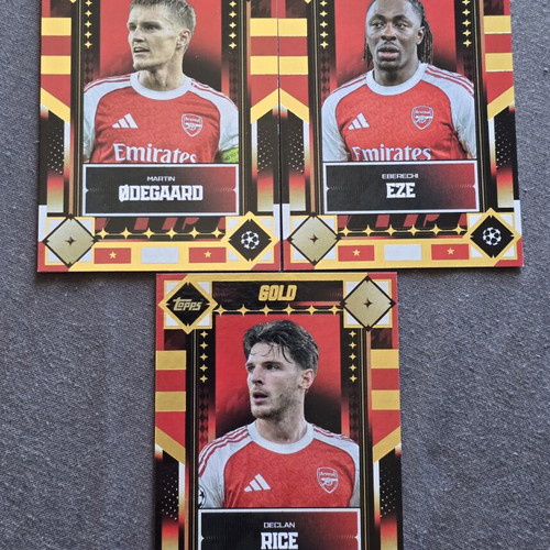 Arsenal Topps UCC Gold Cards set of 3 like new