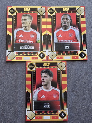 Arsenal Topps UCC Gold Cards set of 3 like new