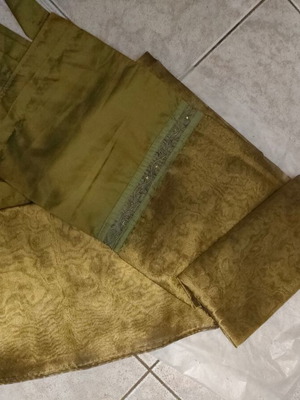 Handmade curtain set with embroidery, new, 2 pieces 2.40x1.10 cm