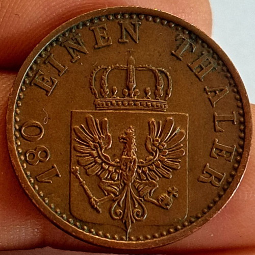 2 Pfennige Prussia 1868 new copper coin