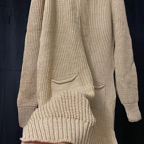Knitted blouse dress women's new, beige, one size