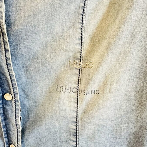 Liu Jo Jeans Denim Sleeveless Shirt with Gold Details