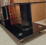 Black glass TV coffee table