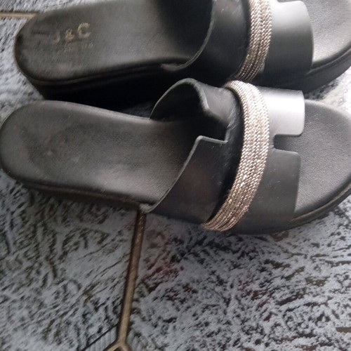 J&C platform black with silver details used, size 37