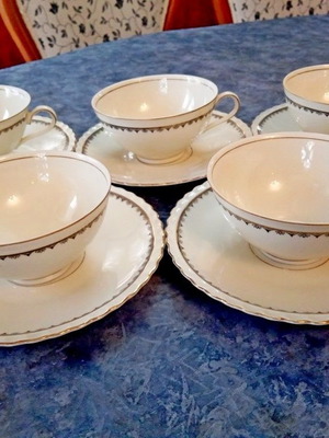Vintage tea cups set of 5 made of fine porcelain Winterling Marktleuthen 1970
