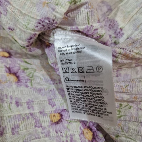H&M Floral Romantic Peplum Blouse Size S New