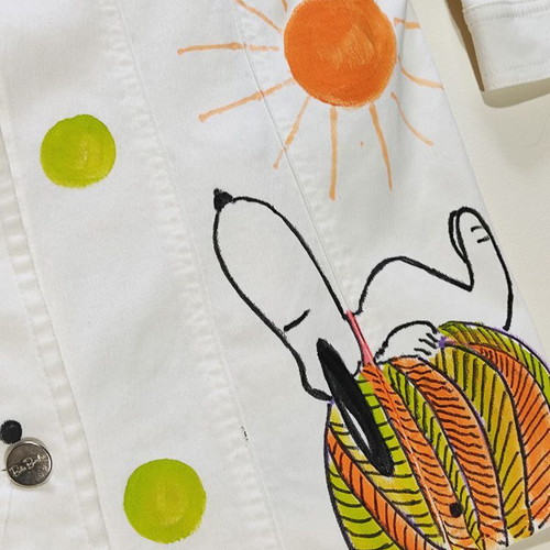 Betty Barclay jacket white hand-painted, XL, like new