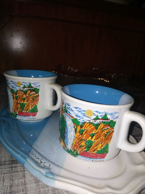 Edessa cup set used, souvenir with imperfections