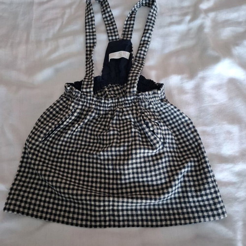 Zara skirt with straps for girl 3-4 years like new, black and white