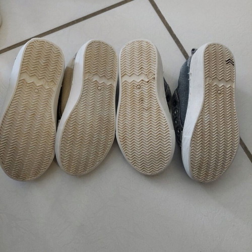No25 canvas shoes like new, beige and blue, 2 pairs