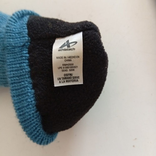 Athletech gloves medium size blue new, polyester and acrylic