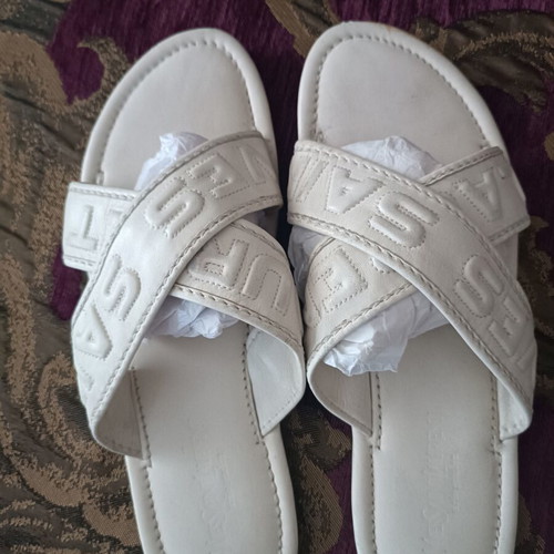 Yve Saint Laurent white leather sandals used, size 41