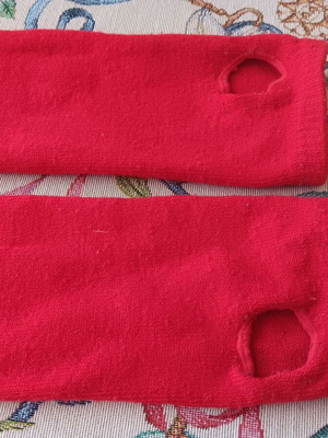 Children's long gloves used, red