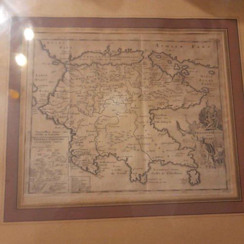 Two authentic engravings used with maps of Peloponnese and the hermit route