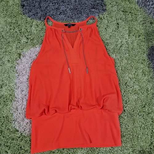 Star by Julien Macdonald orange top with chain detail like new, size M/L