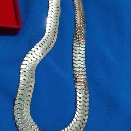 Shiny necklace made of gold-plated steel gold color 45cm new