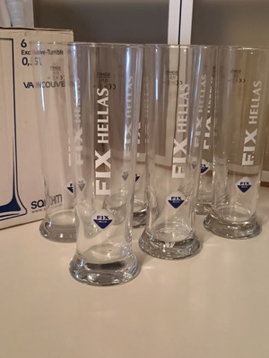 Fix Hellas Beer Glasses Set of 6 0.5lt New