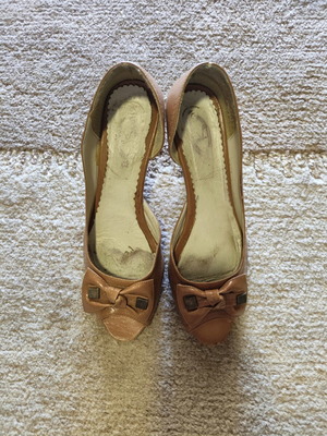 Leather pumps size 40 used, brown, very comfortable