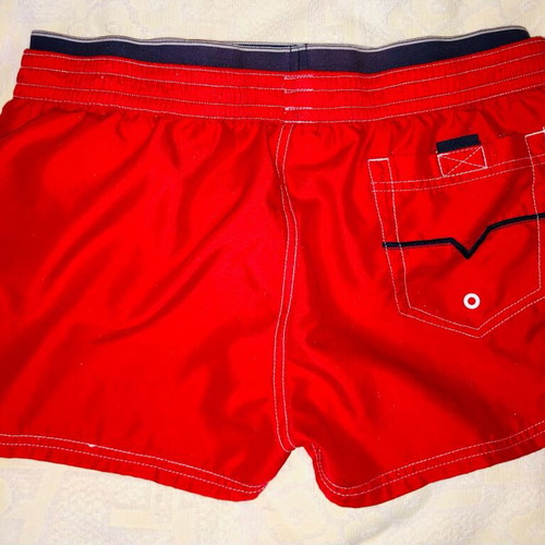 Diesel swim shorts like new, red, quick-dry fabric with bandage